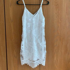 Express XS White Lace Shift Dress